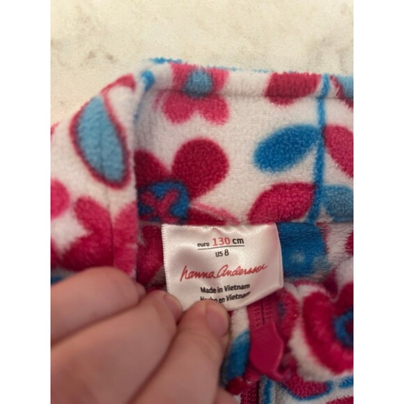 Hanna Andersson size 8 kids fleece quarter zip colorful sweatshirt - Picture 2 of 3